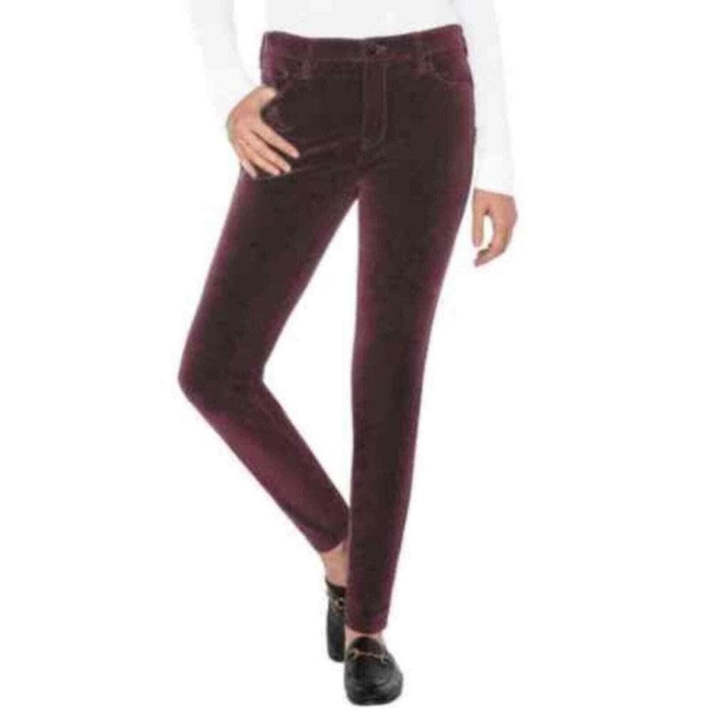 Well Worn Womens 29" In High-Rise Luxe Velvet Tapered Pant Purple Sze 10/30 NWT